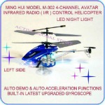 Sold Out Ming Hui M-302 4-Channel Infrared Remote Control Avatar Helicopter Toy Gyro LED Night Light - Navy Blue